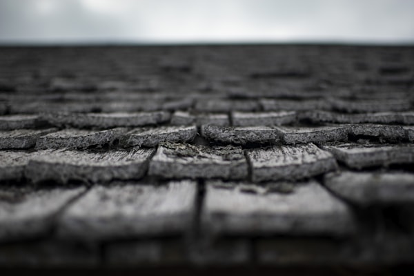 Close-up of residential asphalt roof shingles